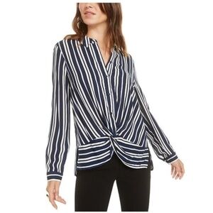 Bar III Button-Up Twist Top